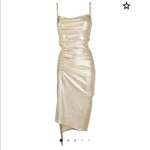 Paco Rabanne metallic pleated dress